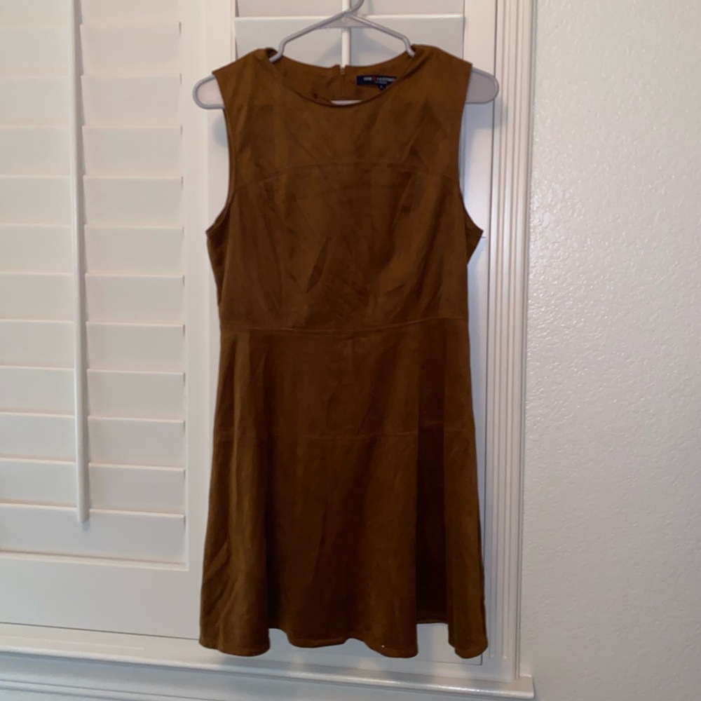 size L suede brown dress